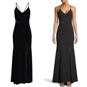 Xscape Black Spaghetti-Strap Maxi Dress
